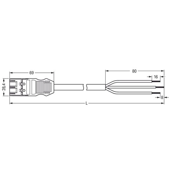 pre-assembled connecting cable;Eca;Plug/open-ended;black image 5