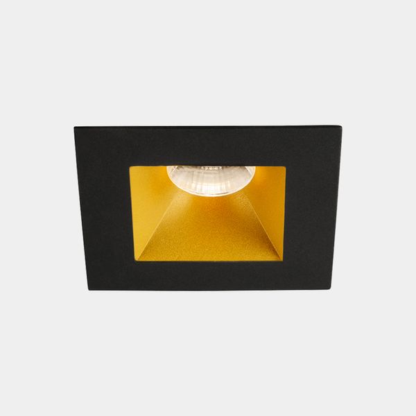 Downlight Play Deco Symmetrical Square Fixed 6.4W LED warm-white 3000K CRI 90 48.7º Black/Gold IP54 640lm image 1
