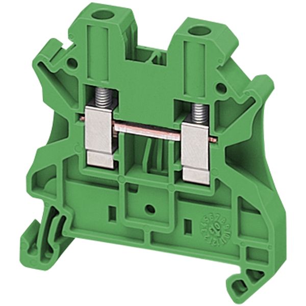 SCREW TERMINAL, FEED THROUGH, 2 POINTS, 4MM² , GREEN image 1