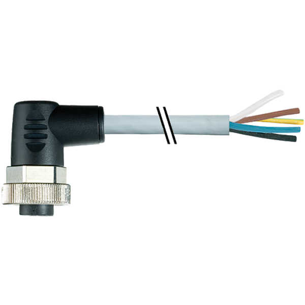 7/8" female 90° with cable PUR 5x1.0 gy 8.0m image 1