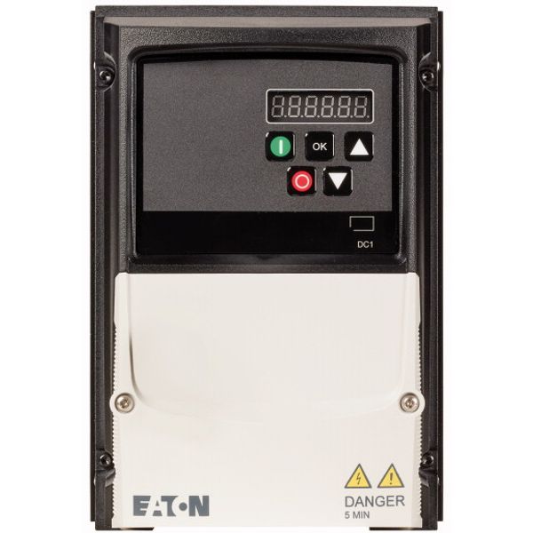 Variable frequency drive, 115 V AC, single-phase, 2.3 A, 0.37 kW, IP66/NEMA 4X, 7-digital display assembly, Additional PCB protection, UV resistant, F image 1
