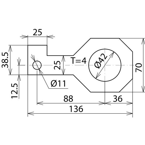 Connection bracket IF3 straight bore diameter d1 42 mm image 2