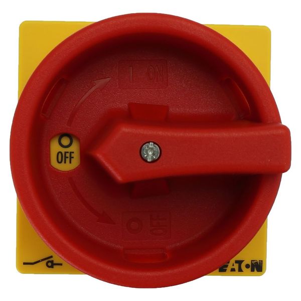 Main switch, P1, 40 A, rear mounting, 3 pole, 1 N/O, 1 N/C, Emergency switching off function, Lockable in the 0 (Off) position, With metal shaft for a image 7