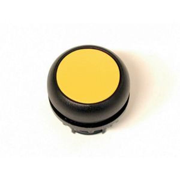Pushbutton, RMQ-Titan, Flat, maintained, yellow, Blank, Bezel: black image 2