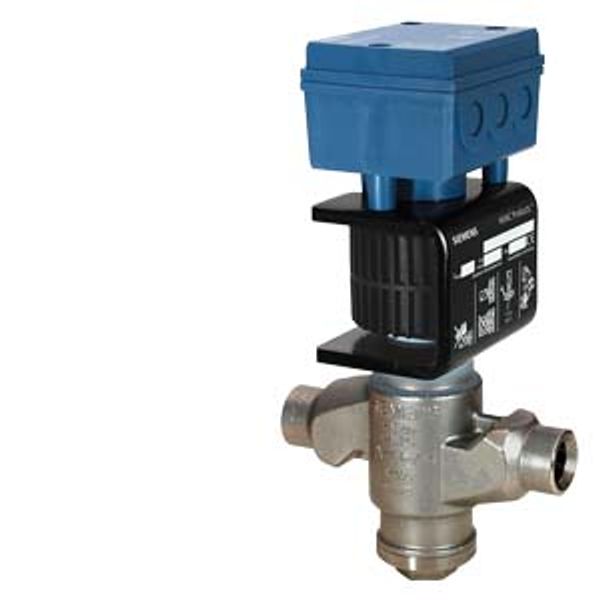 MVS661.25-016N - 2-port refrigerant valve, solder connection, PN 63, DN25, kvs 0.16, AC/DC 24 V, DC 0/2...10 V / 0/4...20 mA image 1