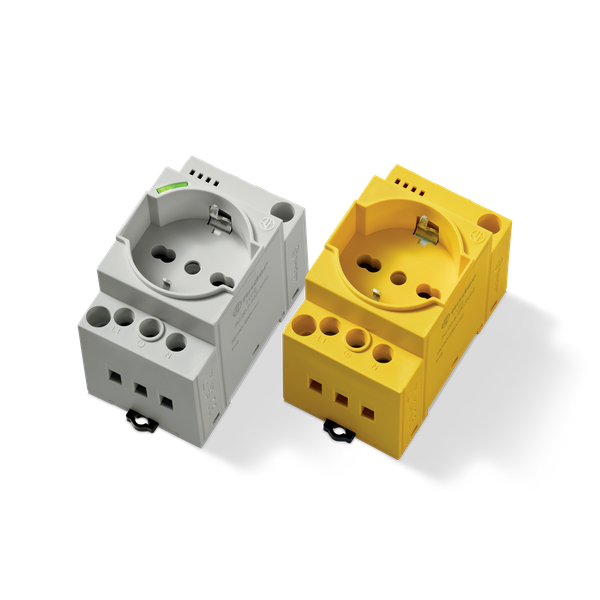 Power outlets for electrical enclosures, yellow (7U.00.8.230.0002) image 1