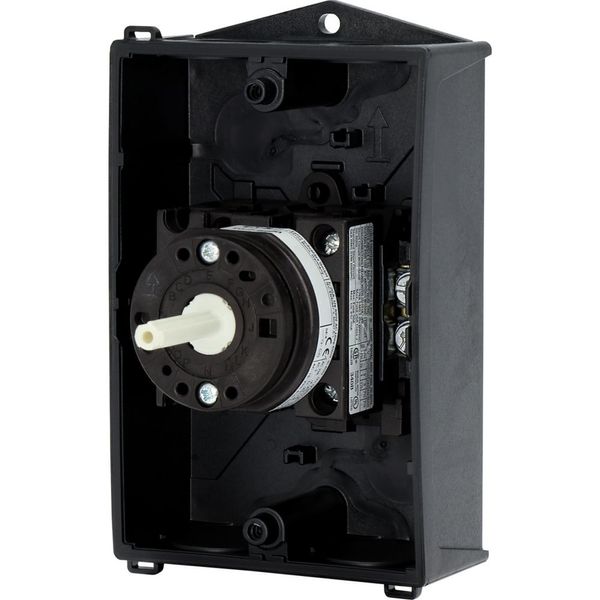 Main switch, T0, 20 A, surface mounting, 2 contact unit(s), 3 pole, 1 N/O, STOP function, With black rotary handle and locking ring, Lockable in the 0 image 55