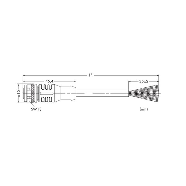 System bus cable M12B socket straight 5-pole yellow image 4