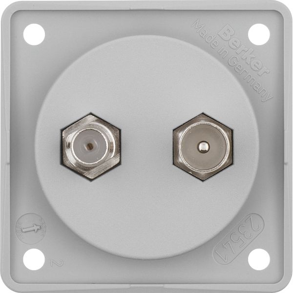 Integro Insert-Aerial Connector Box TV/SAT Grey Matt image 1