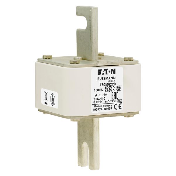 Fuse-link, high speed, 1800 A, AC 600 V, DIN 3, 76 x 90 x 139 mm, aR, DIN, IEC, type T indicator image 20