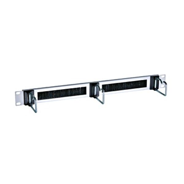 19" cable routing panel 1U RAL9005 black image 1