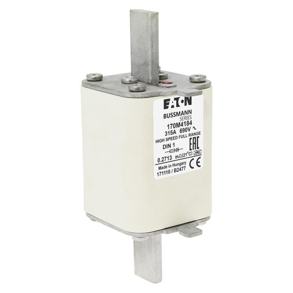 Fuse-link, high speed, 315 A, AC 690 V, DIN 1, 52 x 66 x 135 mm, gR, DIN, IEC, single indicator image 10