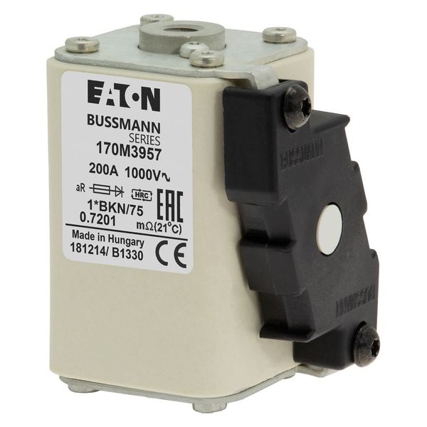 Fuse-link, high speed, 200 A, AC 1000 V, compact size 1, 43 x 61 x 74 mm, aR, IEC, UL, single indicator image 6