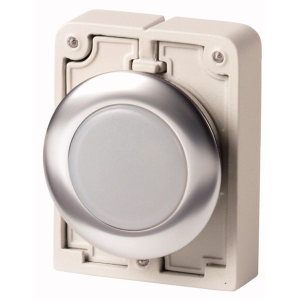 Indicator light, RMQ-Titan, flat, white, Front ring stainless steel image 1