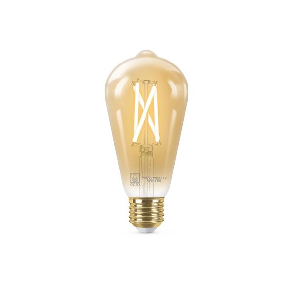 OCTO WiZ Connected ST64 Tunable White Smart Filament Lamp Amber E27 7W image 1