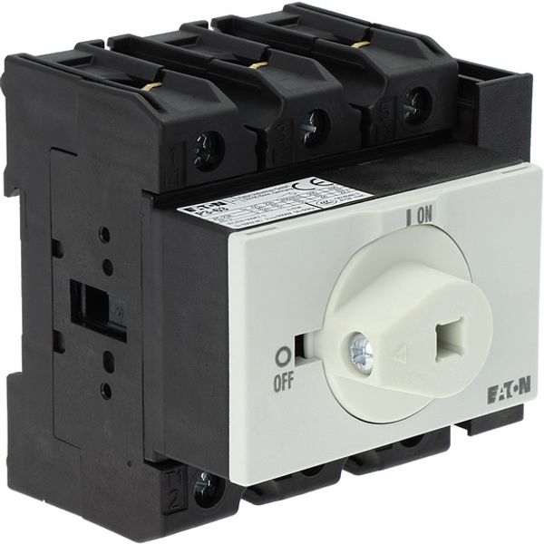 Main switch, P3, 63 A, rear mounting, 3 pole, 1 N/O, 1 N/C, STOP function, with black rotary handle and lock ring (K series), Lockable in the 0 (Off) image 8