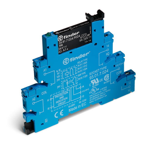 Rel. interface SSR screw 6,2mm.In.6VDC 1NO Out.6A/24VDC (38.81.7.006.9024) image 2