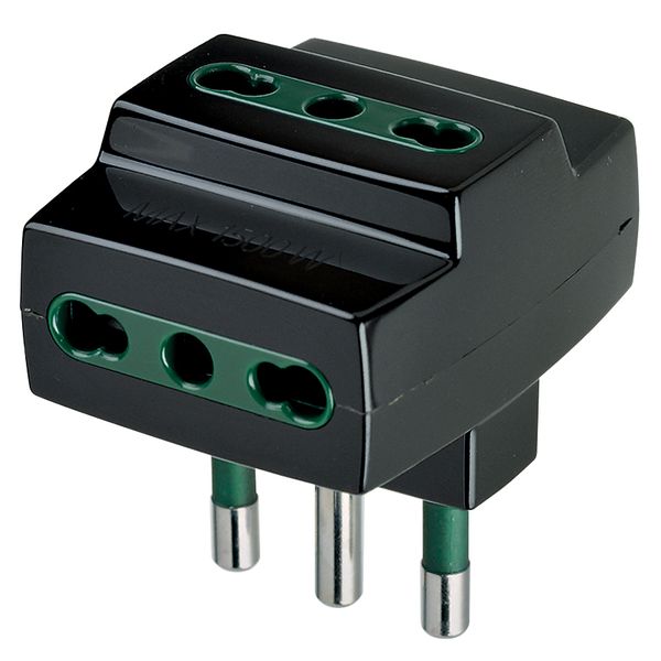 S17 multi-adaptor +3P17/11 outlets black image 1