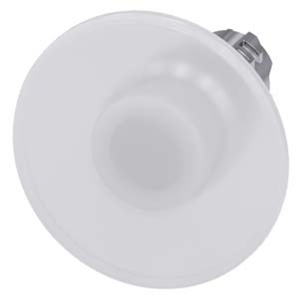 Illuminated mushroom pushbutton, 22 mm, round, metal, shiny, white,  3SU1051-1CD60-0AA0-Z Y12 image 1