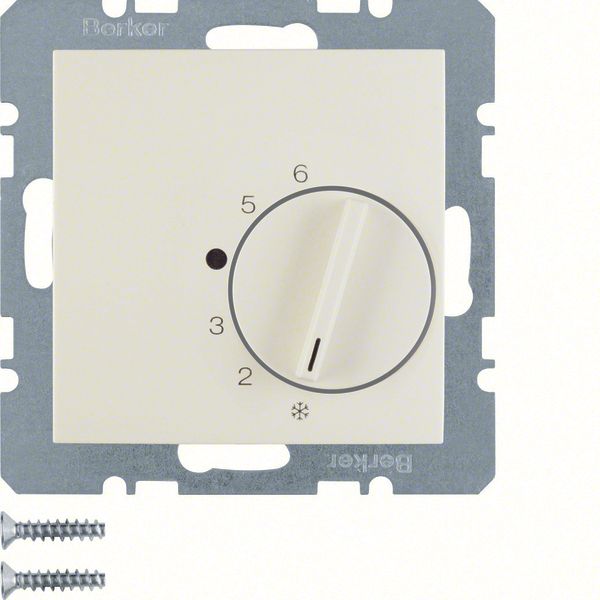 Thermostat, change-over contact, centre plate, S.1, white glossy image 1
