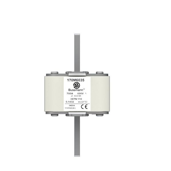 Fuse-link, high speed, 600 A, AC 4000 V, size 3, 76 x 76 x 302 mm, aR, IEC image 5