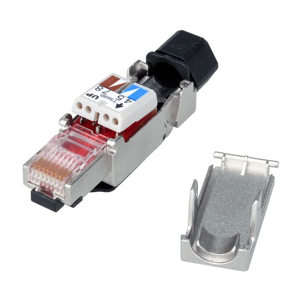 RJ45 plug C6a STP, on-site installable,f.solid wire,straight image 4