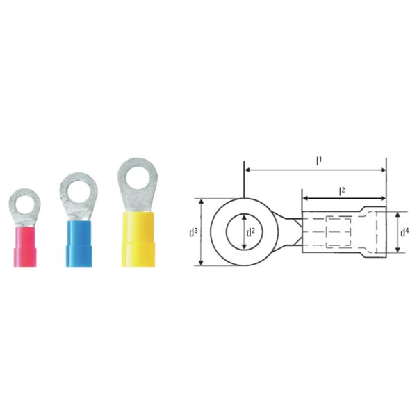 Ring cable lug, Insulation: Available, Conductor cross-section, max.:  image 1