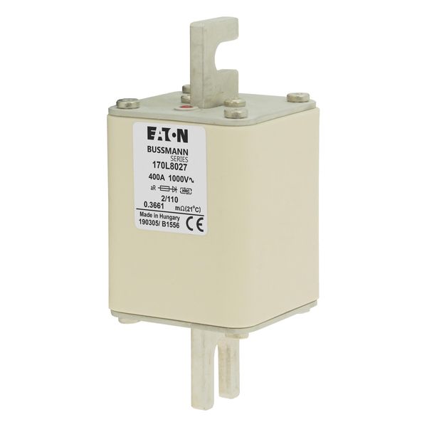 Fuse-link, high speed, 400 A, AC 1000 V, Size 2, 61 x 61 x 141 mm, aR, DIN, IEC, single indicator image 4