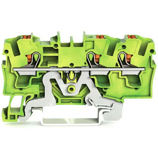 3-conductor ground terminal block with push-button 4 mm² green-yellow image 2