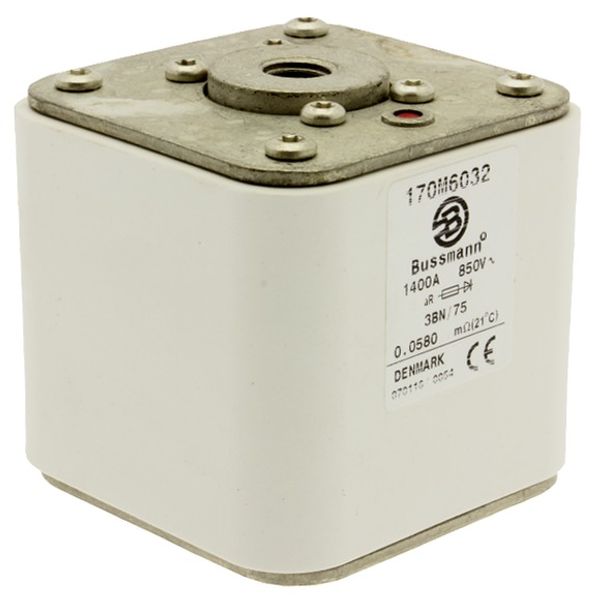 Fuse-link, high speed, 1400 A, AC 850 V, size 3, 76 x 76 x 76 mm, aR, IEC, single indicator image 4