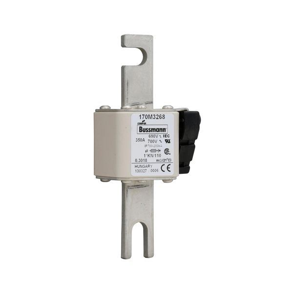 Fuse-link, high speed, 350 A, AC 690 V, compact DIN 1, 45 x 58 x 134 mm, aR, DIN, IEC, type K indicator, 110 mm centres image 5