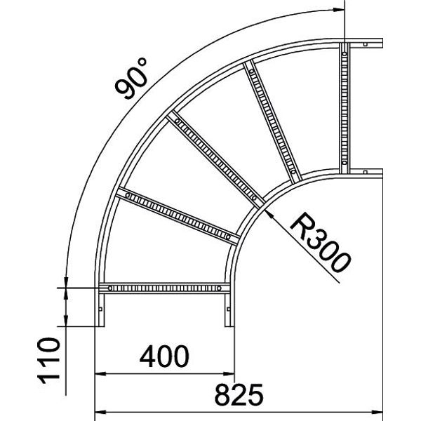 LB 90 1140 R3 FS 90° bend for cable ladder 110x400 image 2