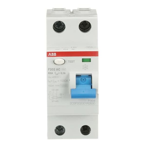 F202 AC-63/0.1 Residual Current Circuit Breaker 2P AC type 100 mA image 4