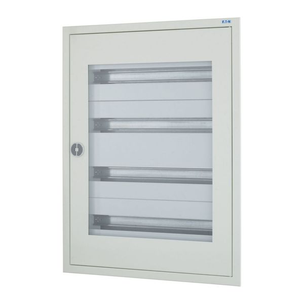 Complete flush-mounted flat distribution board with window, white, 33 SU per row, 4 rows, type C image 5