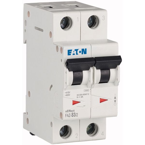 Miniature circuit breaker (MCB), 3 A, 2p, characteristic: S image 3