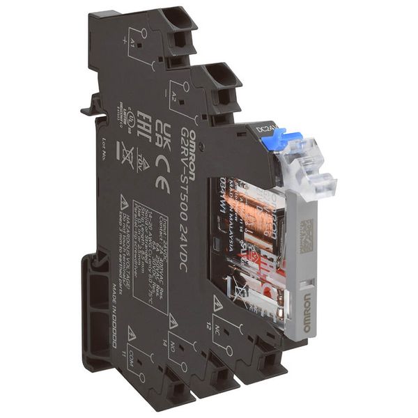 Slimline relay 6 mm incl. socket, SPDT, 6 A, Push-in terminals, 24 VDC image 3