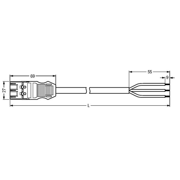 pre-assembled connecting cable Eca Socket/open-ended black image 5