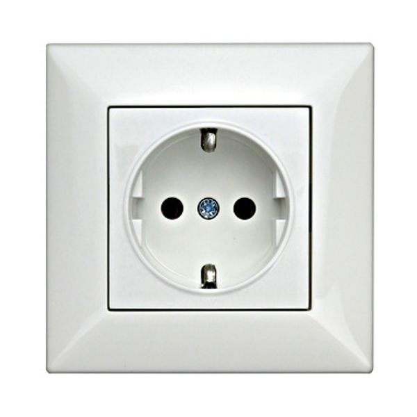 Socket outlet, complete, cage clamps, white image 1