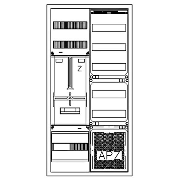 Z„hlerverteiler 1xZF, H=1100 B=550 T=210mm, 1xVF, APZ image 1