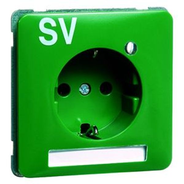 Wcd 1-voudig, ra, 32 mm inb.diepte,groen met opdruk SV, LED image 1