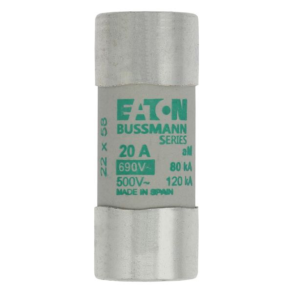 Fuse-link, LV, 20 A, AC 690 V, 22 x 58 mm, aM, IEC image 5