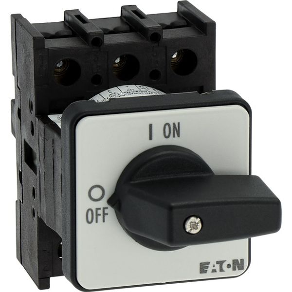 On-Off switch, P1, 25 A, flush mounting, 3 pole, with black thumb grip and front plate image 7