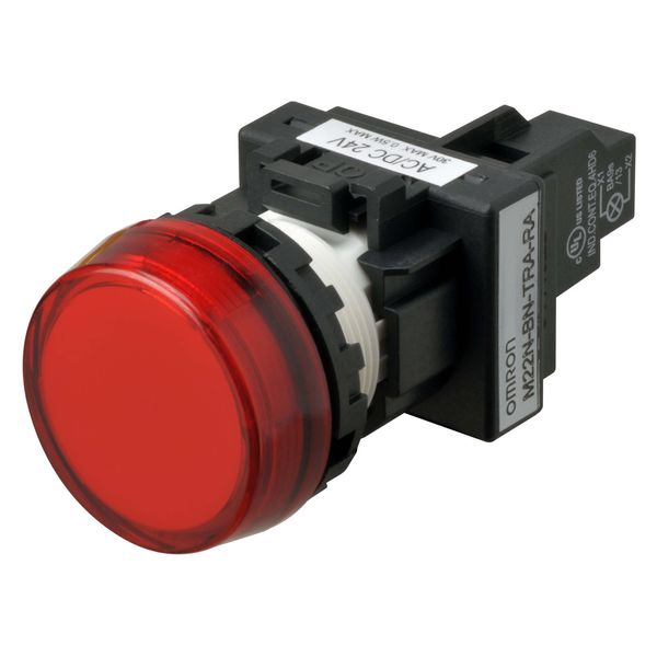 Indicator M22N flat etched, CAP COLOR RED, LED RED, LED VOLTAGE 100-12 image 1