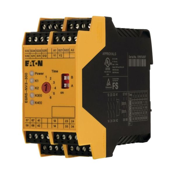 Safety relays for emergency stop/protective door/light curtain monitoring, 24VDC, off-delayed, 0-300 sec. image 9