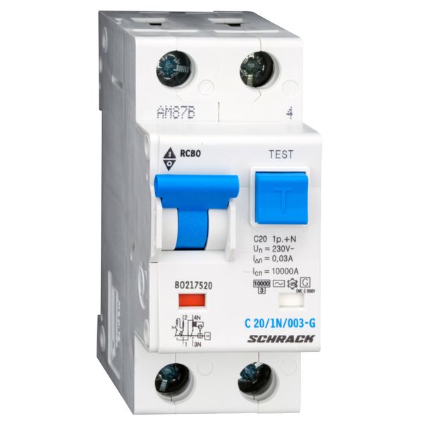 Combined MCB/RCD (RCBO) C20/1+N/30mA/Type AC, G image 1