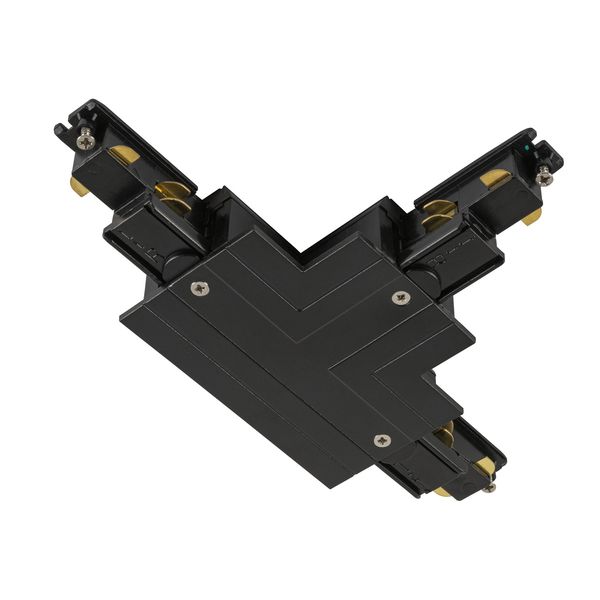 T-connector, for S-TRACK 3-phase mounting track, earth electrode outside right, black, DALI image 1