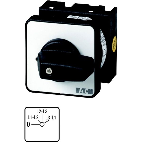 Voltmeter selector switches, T0, 20 A, center mounting, 2 contact unit(s), Contacts: 4, 45 °, maintained, With 0 (Off) position, 0-L1/L2 L2/L3 L3/L1, image 2