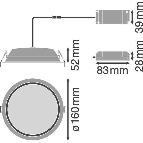 DOWNLIGHT ALU EMERGENCY DN150 14 W 3000 K AT 3H WT image 4