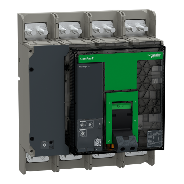 Circuit breaker, ComPacT NS1250N, 50kA at 415VAC, 4P, fixed, manually operated, MicroLogic 2.0 control unit, 1250A image 2