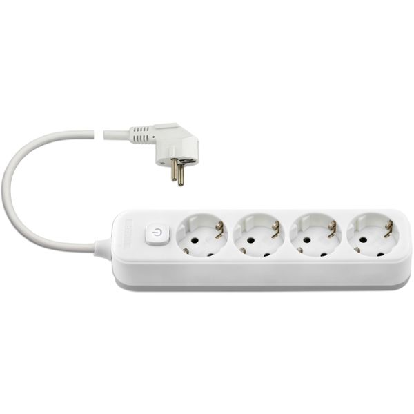 Multi-outlet 4Schuko+switch 3m white image 1